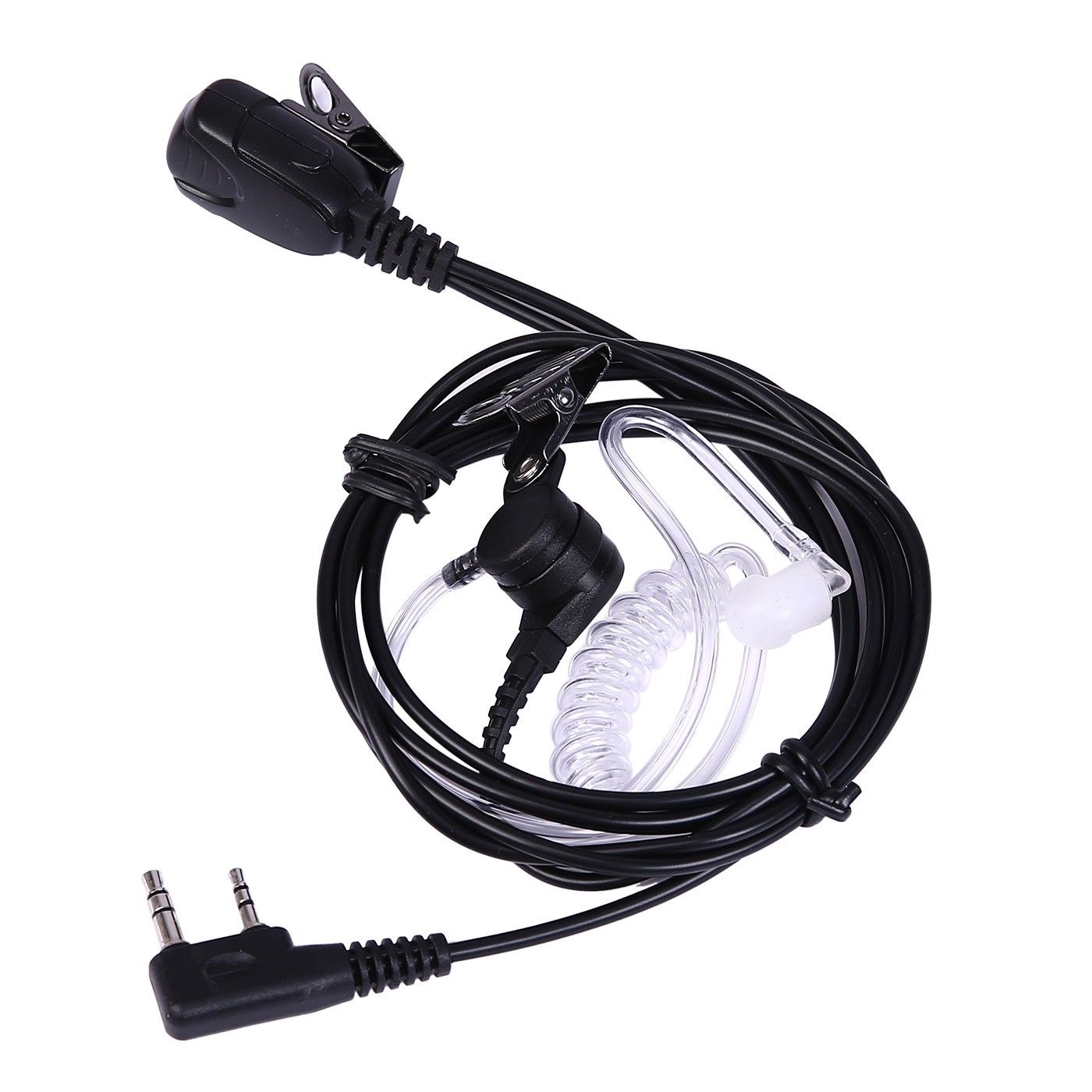 Covert Walkie Talkie Earpiece and Mic for Kenwood and Baofeng Radios 2-Pin